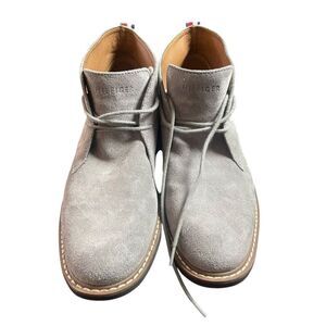 Tommy Hilfiger Mens Gray Suede Leather Lace Up Gervis Chukka Boot Size 11